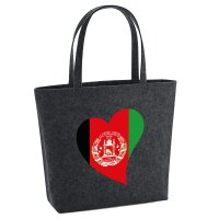 Filzshopper Afghanistan Flagge Herz, 22 Liter