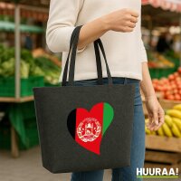 Filzshopper Afghanistan Flagge Herz, 22 Liter