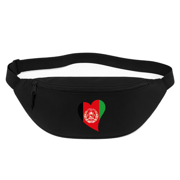 Bauchtasche Afghanistan Flagge Herz 2,5 Liter Black