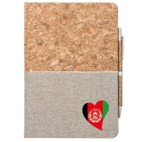 Notizbuch A5 Afghanistan Flagge Herz 80 Blatt inkl....