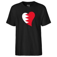 Herren T-Shirt Bahrain Flagge Herz
