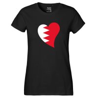 Damen T-Shirt Bahrain Flagge Herz