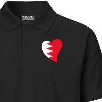Damen Polo Shirt Bahrain Flagge Herz