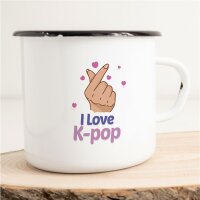 Emaille Tasse I love K-POP Vintage 300ml