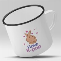 Emaille Tasse I love K-POP Vintage 300ml