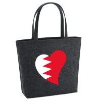 Filzshopper Bahrain Flagge Herz, 22 Liter