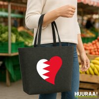 Filzshopper Bahrain Flagge Herz, 22 Liter