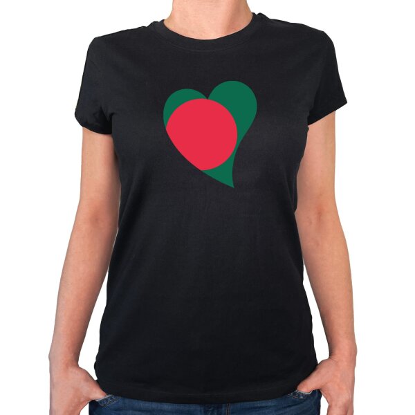 Damen T-Shirt Bangladesch Flagge Herz