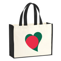 Jutetasche Bangladesch Flagge Herz 21 Liter Black