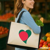 Jutetasche Bangladesch Flagge Herz 21 Liter Black