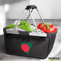 Einkaufskorb faltbar Bangladesch Flagge Herz 20 Liter Black
