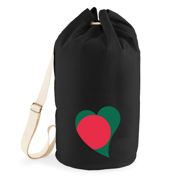 Seesack Bangladesch Flagge Herz 20 Liter Black