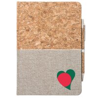 Notizbuch A5 Bangladesch Flagge Herz 80 Blatt inkl....