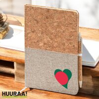 Notizbuch A5 Bangladesch Flagge Herz 80 Blatt inkl....