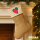 Weihnachtsstrumpf Bangladesch Flagge Herz Beige Jute