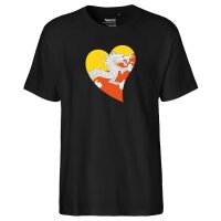 Herren T-Shirt Bhutan Flagge Herz
