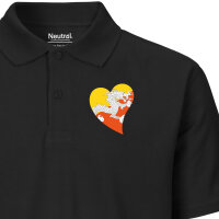 Damen Polo Shirt Bhutan Flagge Herz