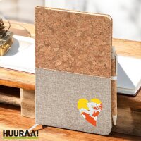 Notizbuch A5 Bhutan Flagge Herz 80 Blatt inkl....