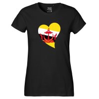 Damen T-Shirt Brunei Flagge Herz