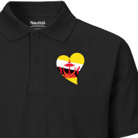 Damen Polo Shirt Brunei Flagge Herz