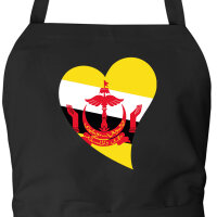 Sch&uuml;rze Brunei Flagge Herz