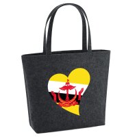 Filzshopper Brunei Flagge Herz, 22 Liter