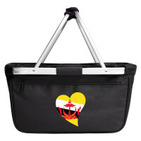 Einkaufskorb faltbar Brunei Flagge Herz 20 Liter Black