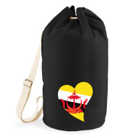 Seesack Brunei Flagge Herz 20 Liter Black