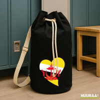 Seesack Brunei Flagge Herz 20 Liter Black