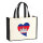 Jutetasche Kambodscha Flagge Herz 21 Liter Black