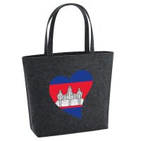 Filzshopper Kambodscha Flagge Herz, 22 Liter