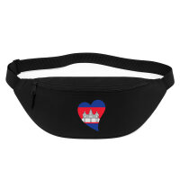Bauchtasche Kambodscha Flagge Herz 2,5 Liter Black