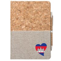 Notizbuch A5 Kambodscha Flagge Herz 80 Blatt inkl....