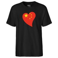 Herren T-Shirt China Flagge Herz