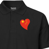 Damen Polo Shirt China Flagge Herz