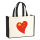 Jutetasche China Flagge Herz 21 Liter Black