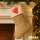 Weihnachtsstrumpf China Flagge Herz Beige Jute