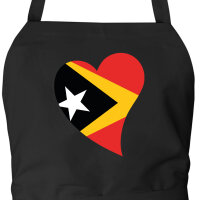 Sch&uuml;rze Osttimor Flagge Herz