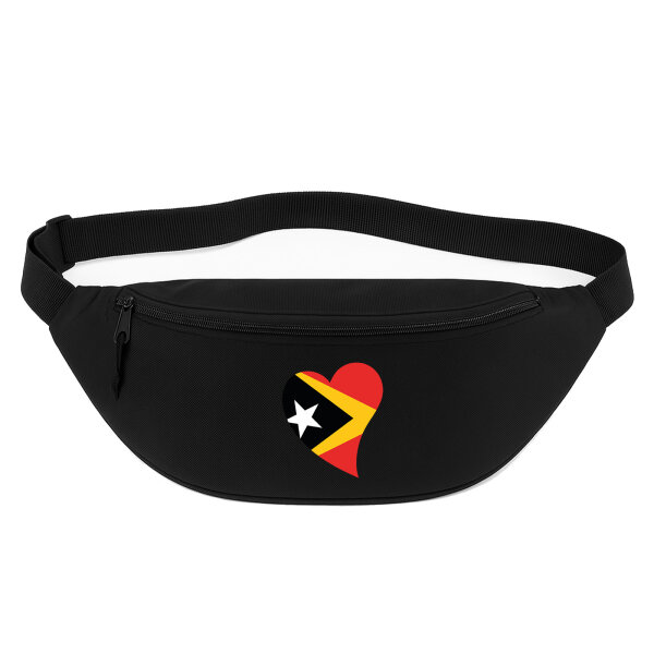Bauchtasche Osttimor Flagge Herz 2,5 Liter Black