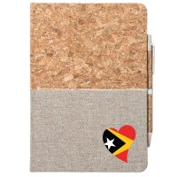 Notizbuch A5 Osttimor Flagge Herz 80 Blatt inkl....