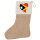 Weihnachtsstrumpf Osttimor Flagge Herz Beige Jute