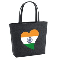 Filzshopper Indien Flagge Herz, 22 Liter