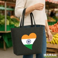 Filzshopper Indien Flagge Herz, 22 Liter