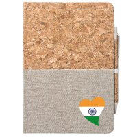 Notizbuch A5 Indien Flagge Herz 80 Blatt inkl....