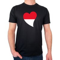 Herren T-Shirt Indonesien Flagge Herz