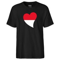 Herren T-Shirt Indonesien Flagge Herz