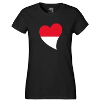 Damen T-Shirt Indonesien Flagge Herz