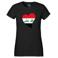 Damen T-Shirt Irak Flagge Herz