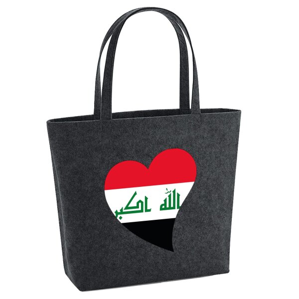 Filzshopper Irak Flagge Herz, 22 Liter