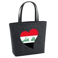 Filzshopper Irak Flagge Herz, 22 Liter